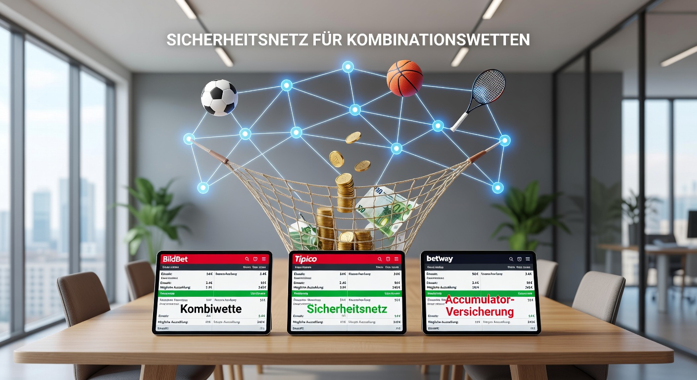 Vergleichstabelle mit Versicherungsangeboten verschiedener deutscher Buchmacher und Sicherheitsnetz-Symbolik