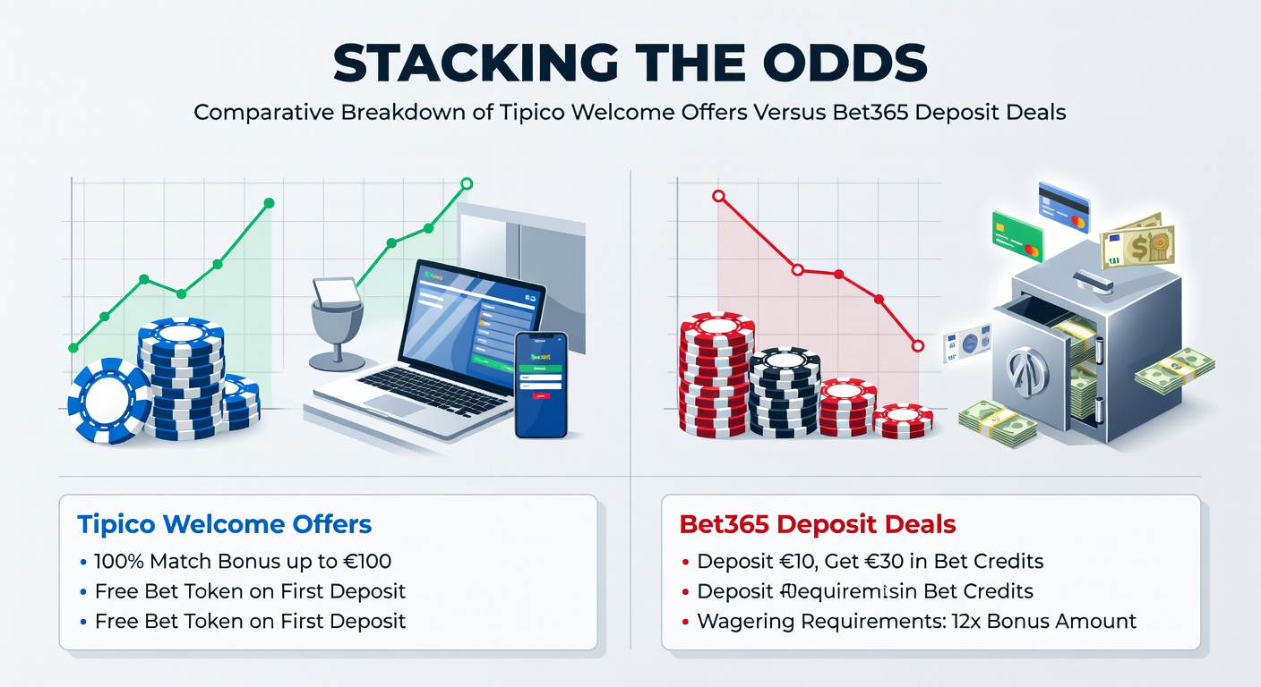 Tabelle mit detailliertem Vergleich der Bonusbedingungen, Umsatzanforderungen und Quotenminimums von Tipico und Bet365